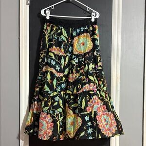 Christina Rotelli Vintage Y2K Silk Blend Sequin Floral Maxi Skirt Size: S